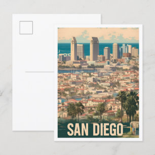 Postal San Diego City California Viajes de arte de los Es