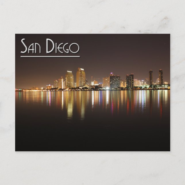 Postal San Diego De Noche (Anverso)
