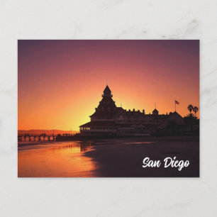 Postal San Diego Hotel del Coronado atardecer