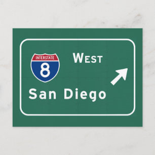 Postal San Diego I-8 West Exit Interstate California Ca -