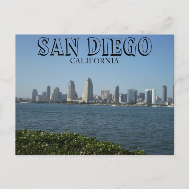 Postal San Diego - Vista del centro de la ciudad desde la (Anverso)
