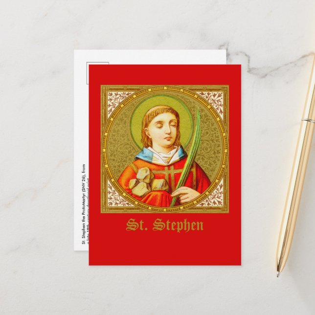 Postal San Esteban (SNV 26) (imagen cuadrada) vertical (Anverso/Reverso In Situ)