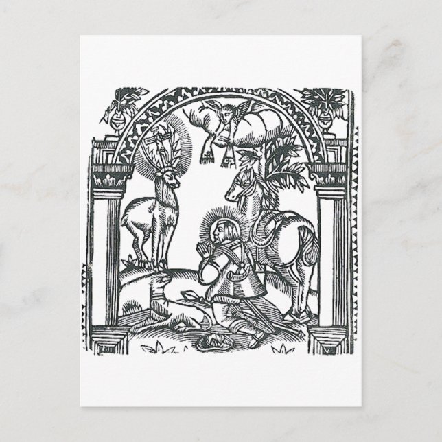 Postal San Eustaquio ve a Jesucristo (Anverso)