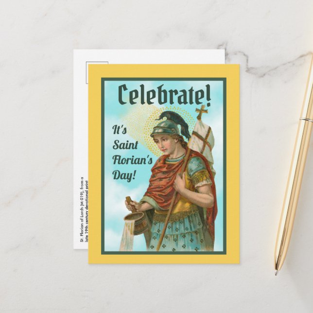 Postal San Floriano con balde (Cielos despejados; M 019) (Anverso/Reverso In Situ)