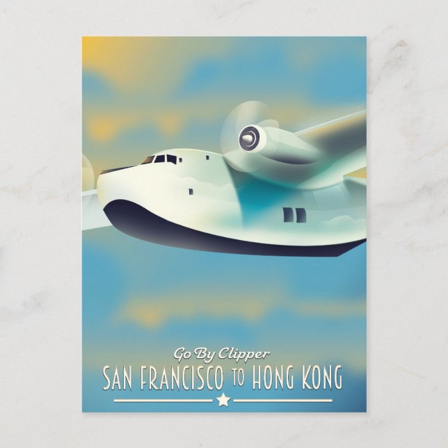 Postal San Francisco a Hong Kong en clipper (Anverso)