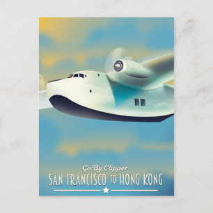 Postal San Francisco a Hong Kong por clipper