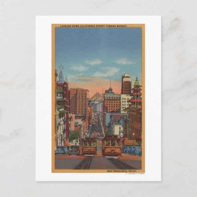 Postal San Francisco, CA - Autos de cable (Anverso)