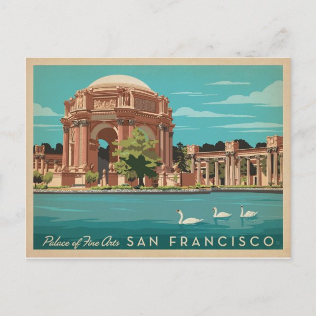 Postal San Francisco, CA - Palacio de Bellas Artes (Anverso)