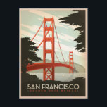 Postal San Francisco, CA - Puente Golden Gate<br><div class="desc">Anderson Design Group es una firma de diseño y ilustracion galardonada en Nashville,  Tennessee. El fundador Joel Anderson dirige un equipo de artistas talentosos para crear arte poster original que se parece a las estampas publicitarias tradicionales de los años 20 a los 60.</div>