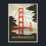 Postal San Francisco, CA - Puente Golden Gate<br><div class="desc">Anderson Design Group es una firma de diseño y ilustracion galardonada en Nashville,  Tennessee. El fundador Joel Anderson dirige un equipo de artistas talentosos para crear arte poster original que se parece a las estampas publicitarias tradicionales de los años 20 a los 60.</div>