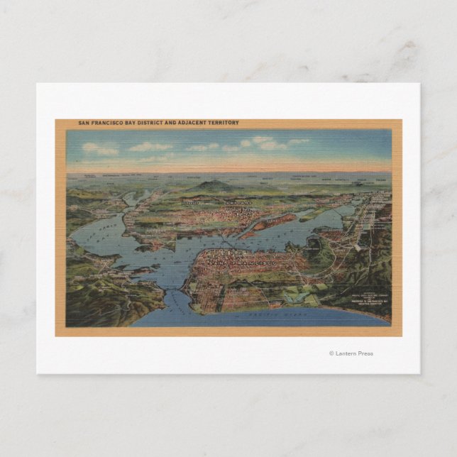 Postal San Francisco, CAAerial View from West (Anverso)