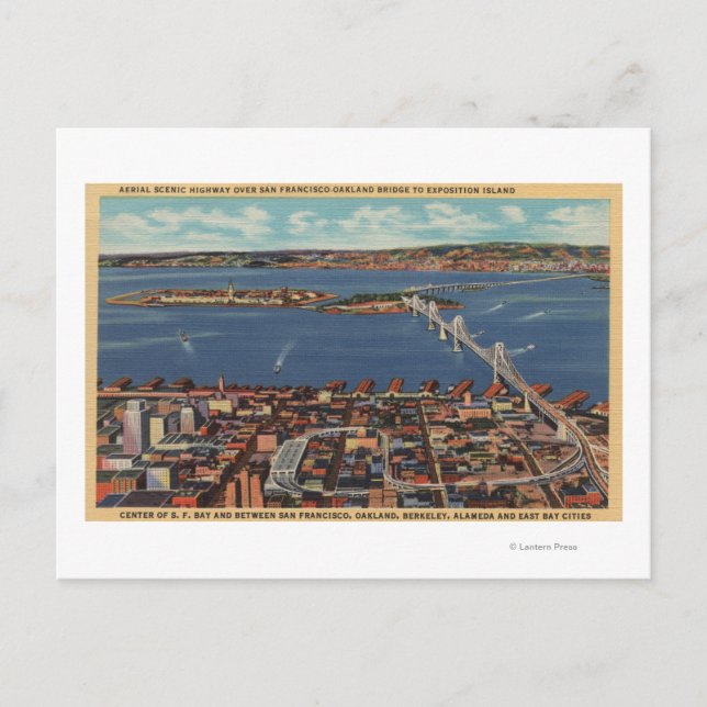 Postal San Francisco, CAAerial View of S. F. Bridge (Anverso)