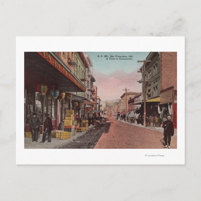 Postal San Francisco, CADirt Road View of Chinatown (Anverso)
