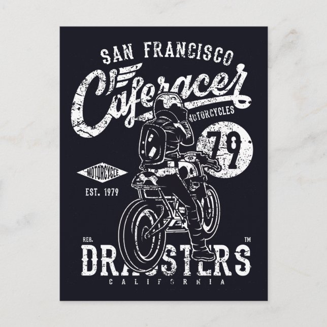 Postal San Francisco Cafe Racer Motor California (Anverso)