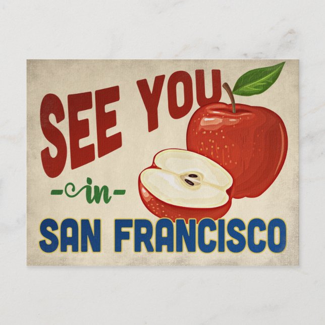 Postal San Francisco California Apple - Viajes de época (Anverso)