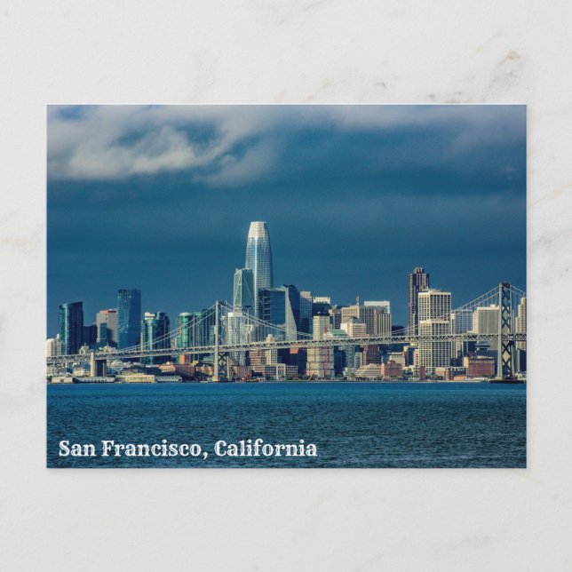 Postal San Francisco, California Bay Skyline (Anverso)