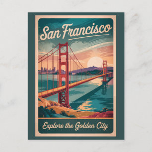 Postal San Francisco California Puente Golden Gate Viajes