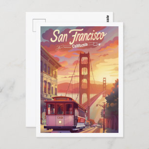 Postal San Francisco California USA Vintage Travel Place