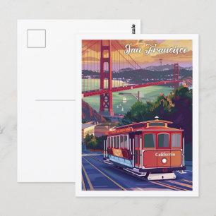 Postal San Francisco California USA Vintage Travel Place