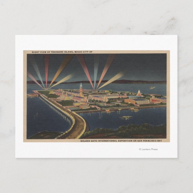 Postal San Francisco, CATreasure Island, en la Expo Intl (Anverso)