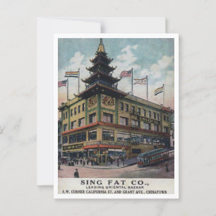 Postal San Francisco Chinatown canta el bazar oriental de