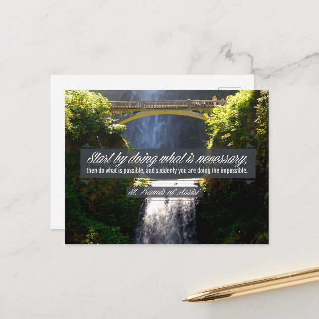 Postal San Francisco de Asís citando a Inspirador "Hacien (Anverso/Reverso In Situ)