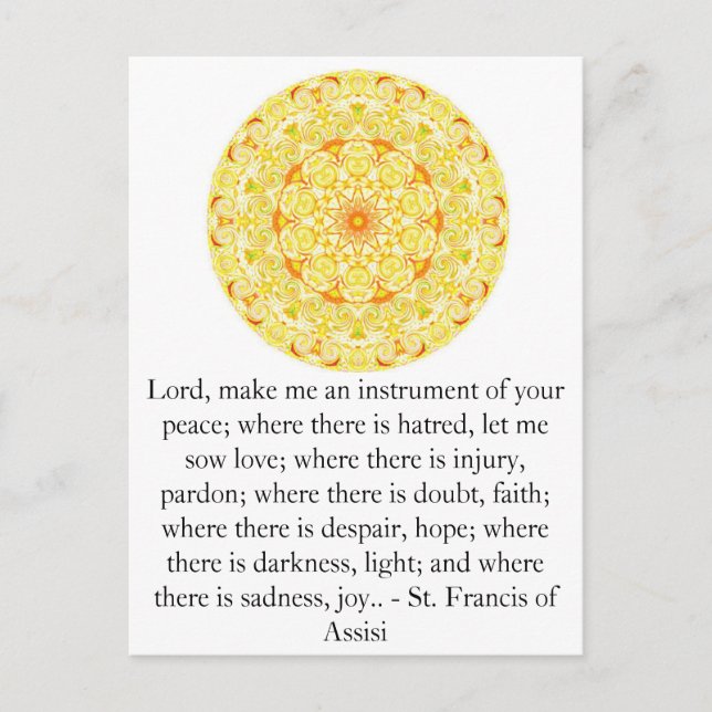 Postal San Francisco de Asís sobre la FE (Anverso)