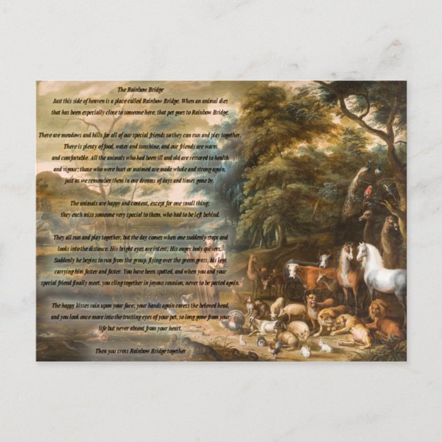 Postal San Francisco de Asís y el Puente Arcoiris (Anverso)