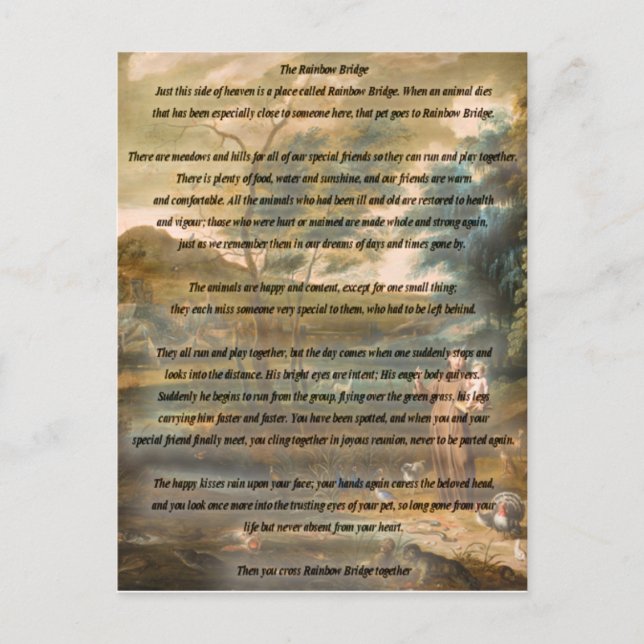 Postal San Francisco de Asís y el Puente Arcoiris (Anverso)