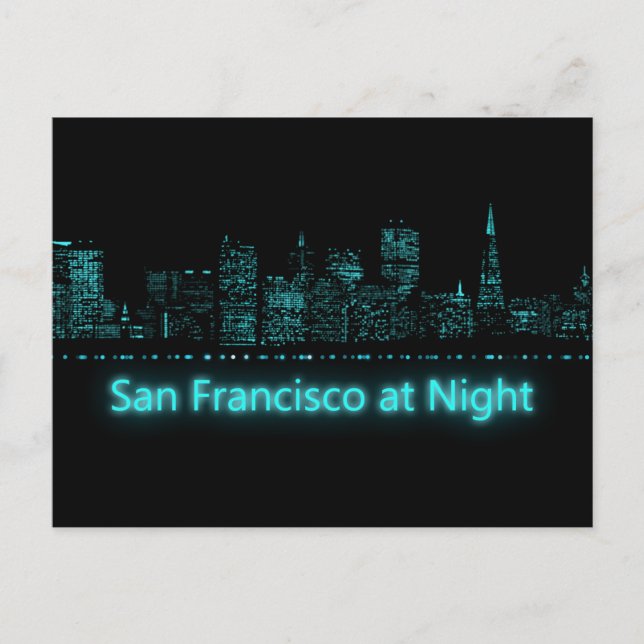 Postal San Francisco de noche (Anverso)