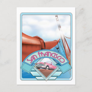 Postal San Francisco, EE. UU., cartel de viaje