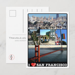 Postal San Francisco - I Love - Estados Unidos -