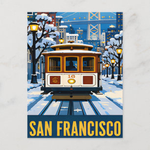Postal San Francisco Invierno Cable Car California