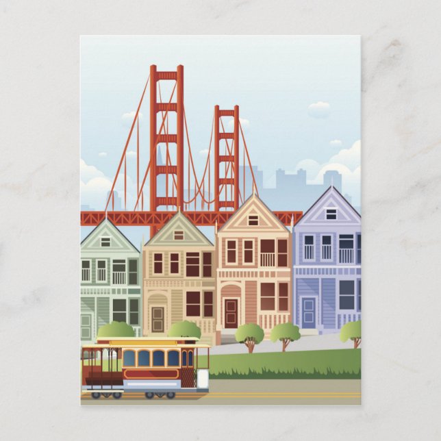 Postal San Francisco | Las Damas Pintadas (Anverso)