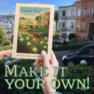 Postal San Francisco Lombard Street Coit Tower GGB Travel