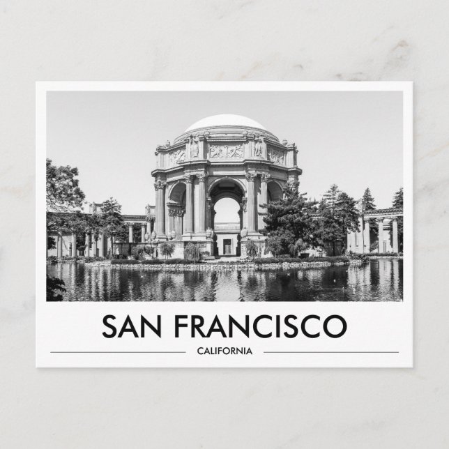 Postal San Francisco Palace of Fine Arts Black & White (Anverso)