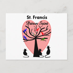 Postal San Francisco Patrono: Árbol único y animales