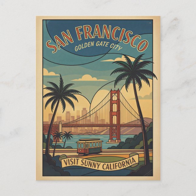 Postal San Francisco Retro Travel 1950s (Anverso)