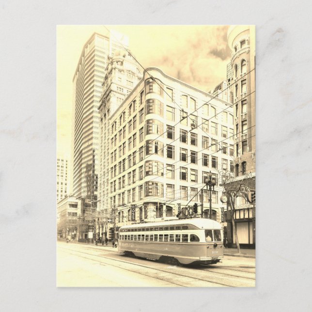 Postal San Francisco Street Sepia (Anverso)