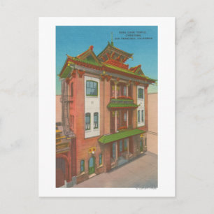 Postal San Francisco, templo CAKong Chow en Chinatown