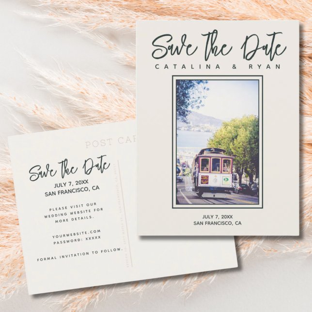 Postal San Francisco Trolley Wedding Save the Date (San Francisco Save the Date Postcards)