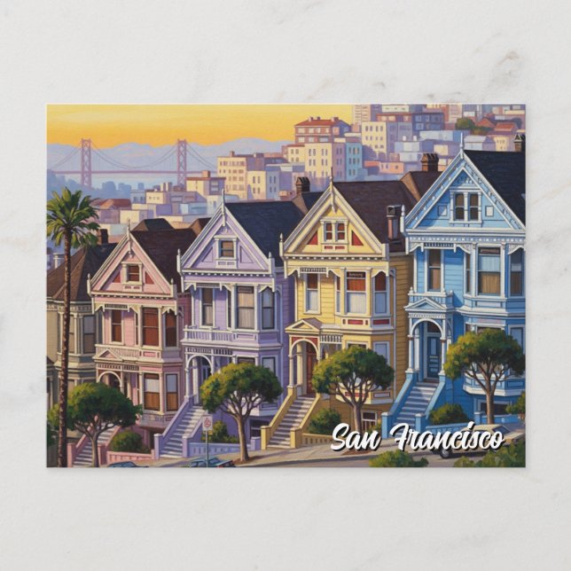 Postal San Francisco Victorian Houses California (Anverso)