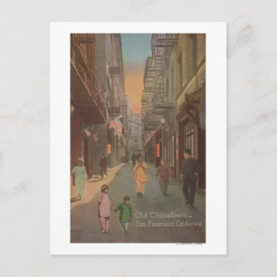 Postal San Francisco, vista aérea de la calle Vieja China