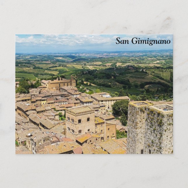 Postal San Gimignano, Italia (Anverso)