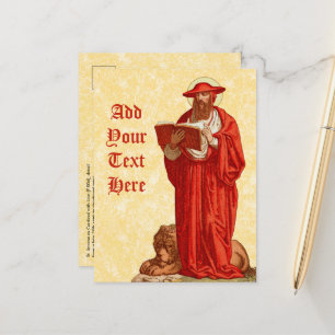 Postal San Jerónimo como Cardenal con León (P 004)