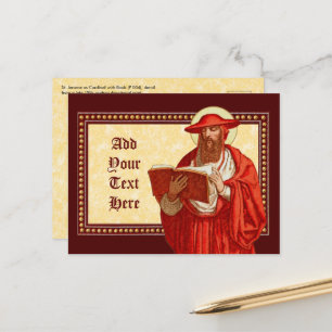 Postal San Jerónimo como cardenal con libro (P 004)