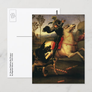 Postal San Jorge luchando contra el dragón de Rafael Sanz
