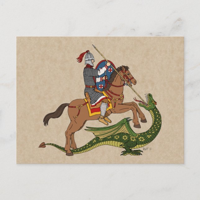 Postal San Jorge romano y el dragón (Anverso)