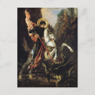 Postal San Jorge y el Bella Artes Dragon Gustave Moreau