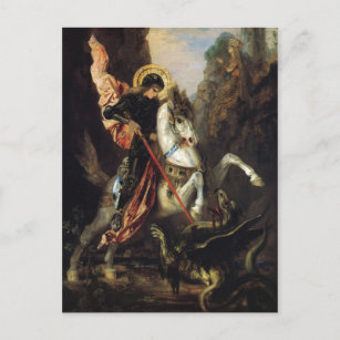 Postal San Jorge y el Bella Artes Dragon Gustave Moreau